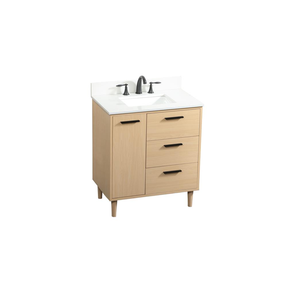 30 inch bathroom vanity in Maple with backsplash. Picture 8