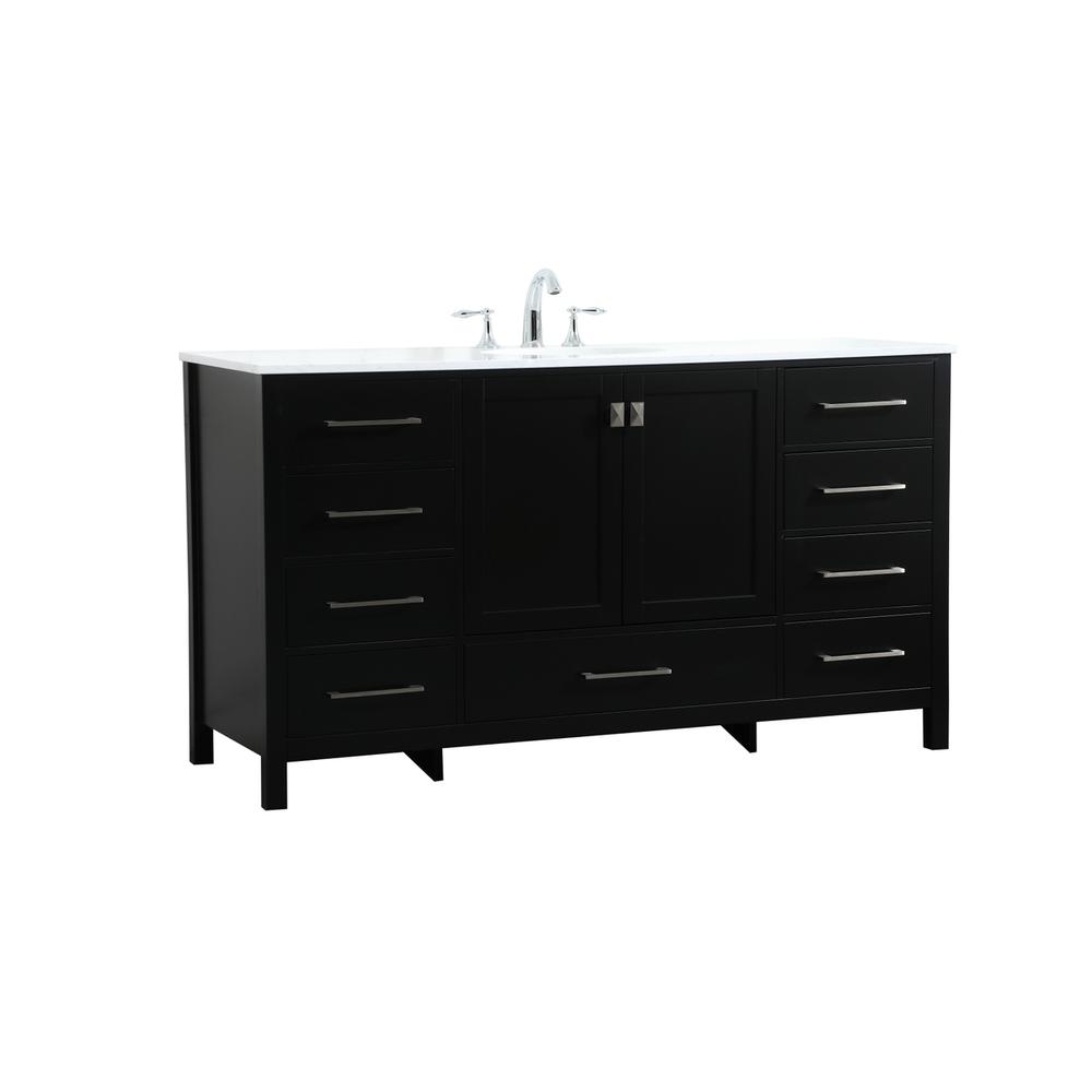 60 inch Single bathroom vanity in black. Picture 7