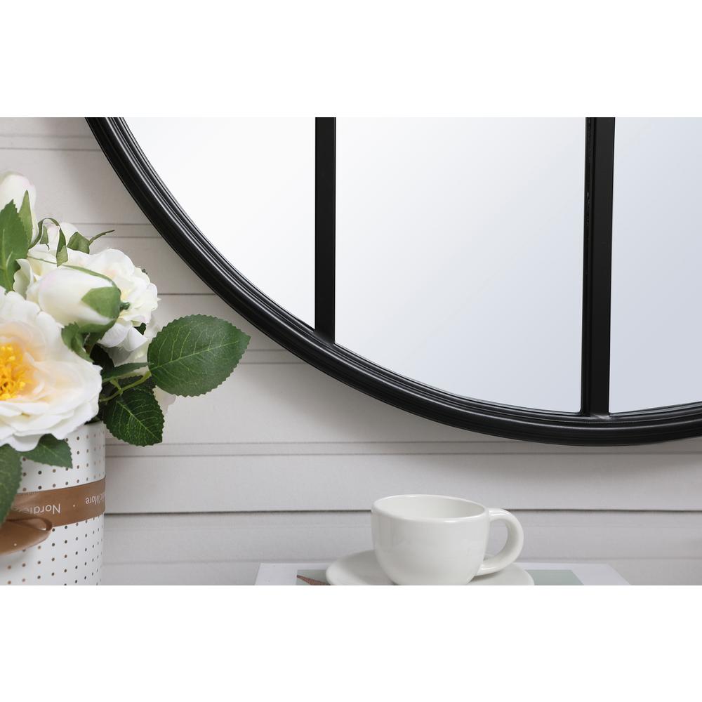 Metal windowpane mirror 28 inch x 28 inch in Black. Picture 3