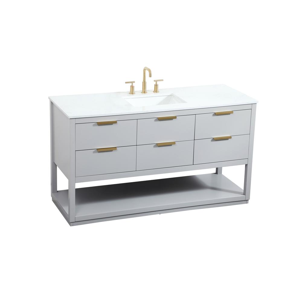 60 inch Single bathroom vanity in grey. Picture 8