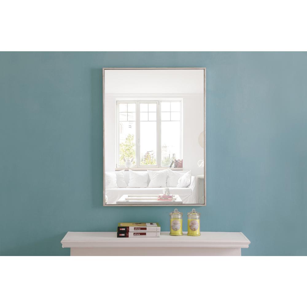 Metal frame Rectangle Mirror 24 inch Silver. Picture 2