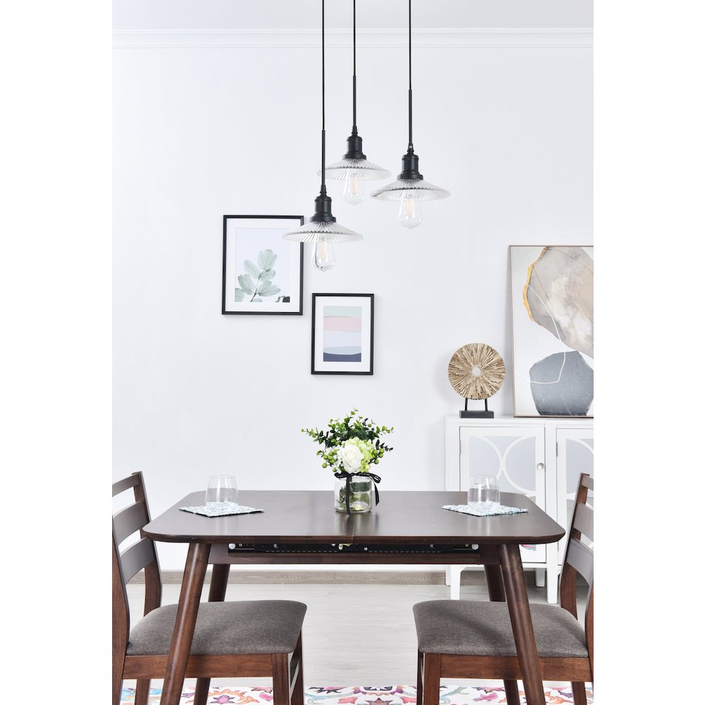 Waltz 3 Light Black Pendant. Picture 13