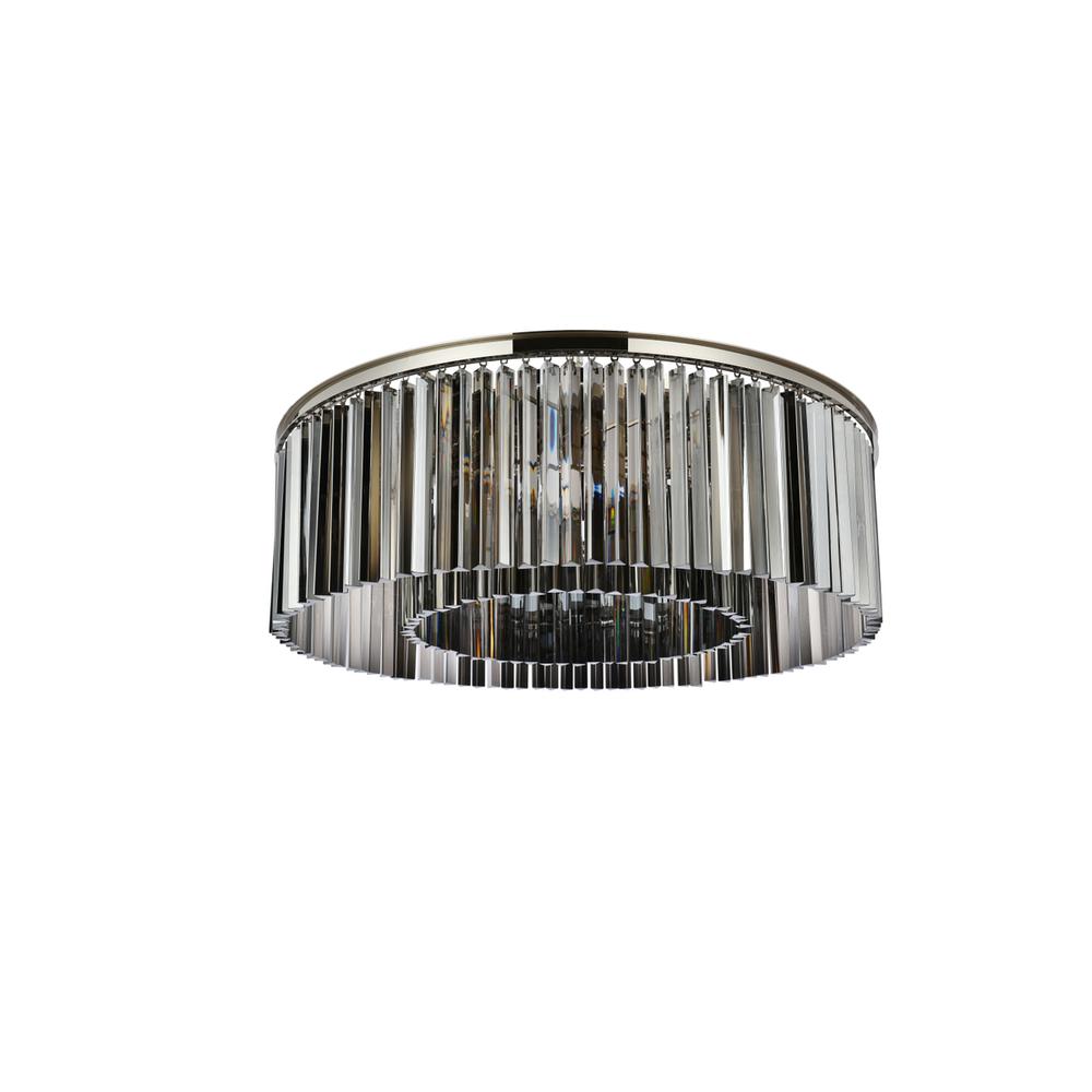 Sydney 10 light polished nickel Flush Mount Silver Shade. Picture 6