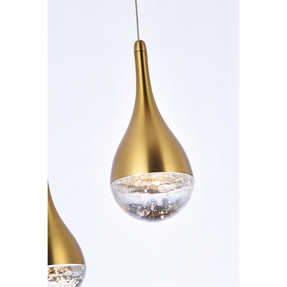 Amherst 34 inch LED pendant in satin gold. Picture 3