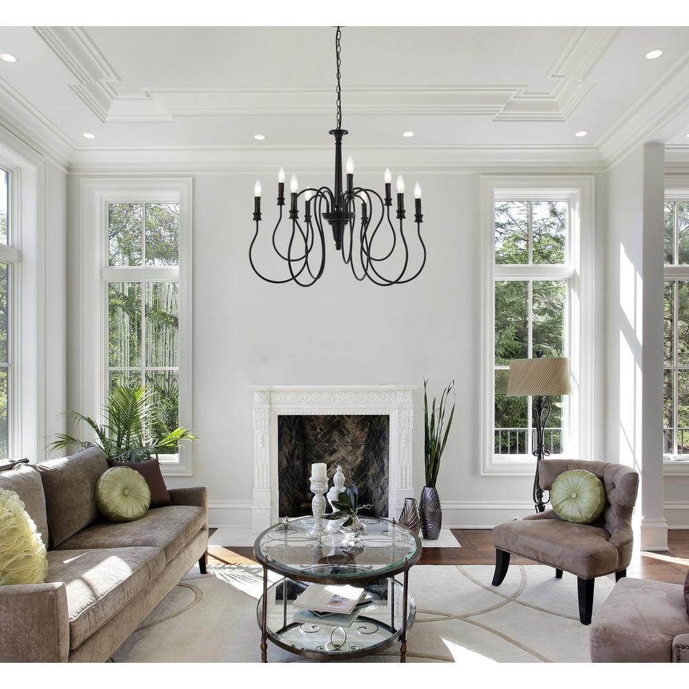 Flynx 9 lights pendant in black. Picture 7