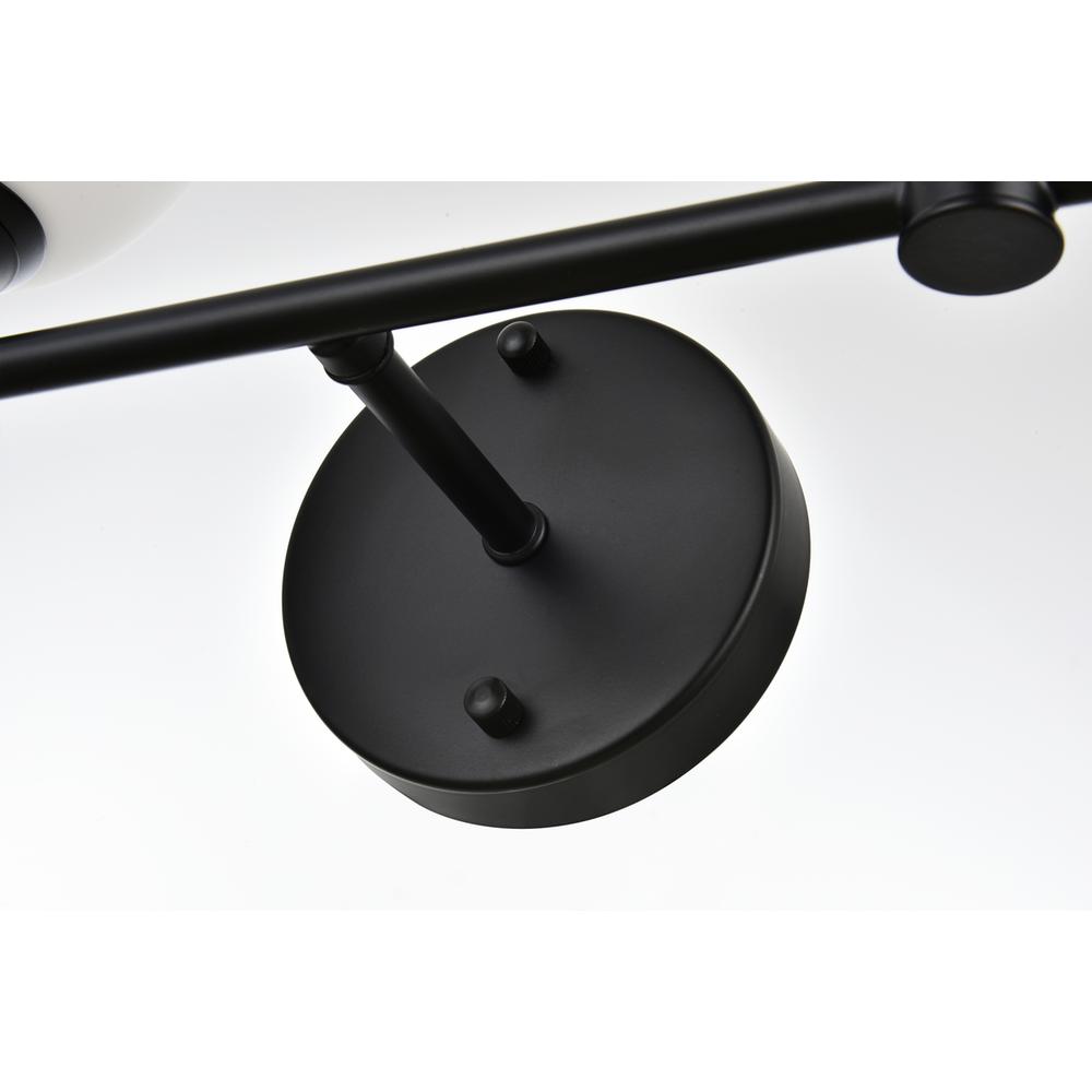 Cordelia 2 light Black and frosted white Bath Sconce. Picture 5