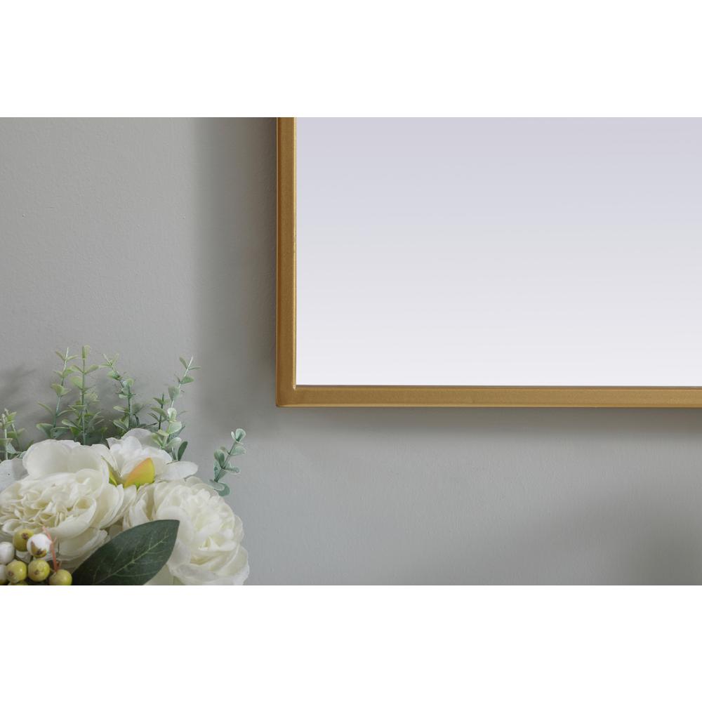 Metal Frame Arch Mirror 27x40 Inch in Brass. Picture 5
