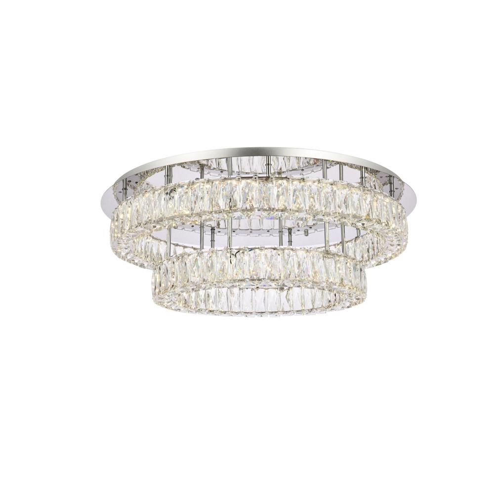 Monroe 30 inch LED double flush mount in chrome. Picture 1
