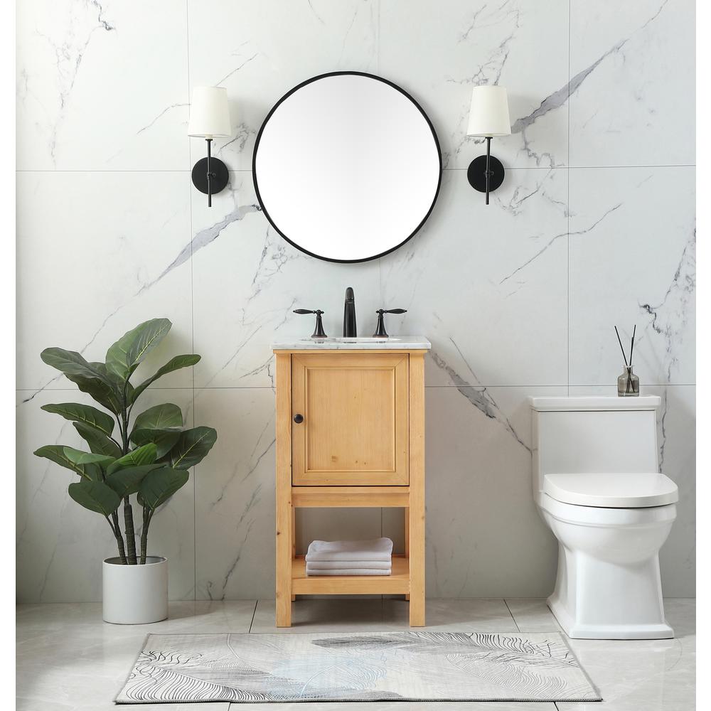 19 inch Single bathroom vanity in natural wood. Picture 4