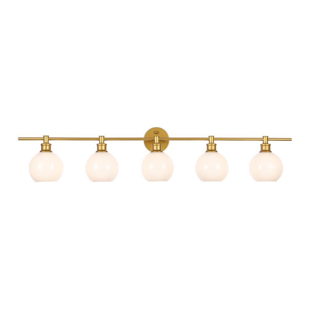 Collier 5 light Brass and Frosted white glass Wall sconce. Picture 8