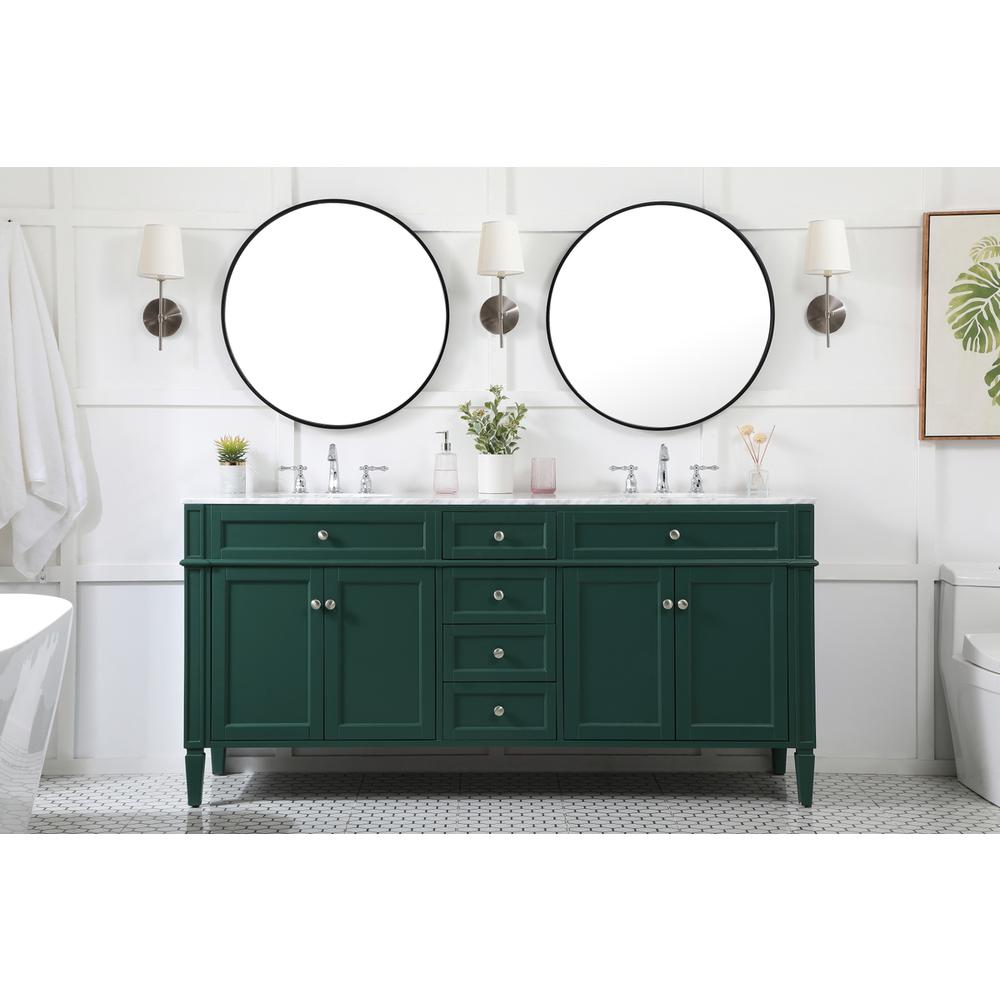 72 inch double bathroom vanity in green. Picture 4