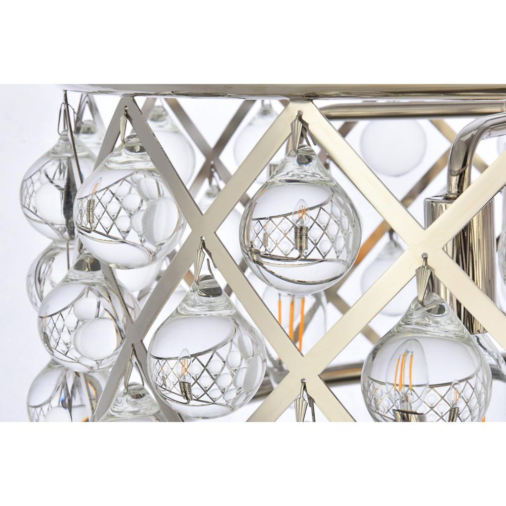 Madison 5 light polished Nickel Pendant Clear Royal Cut Crystal. Picture 3