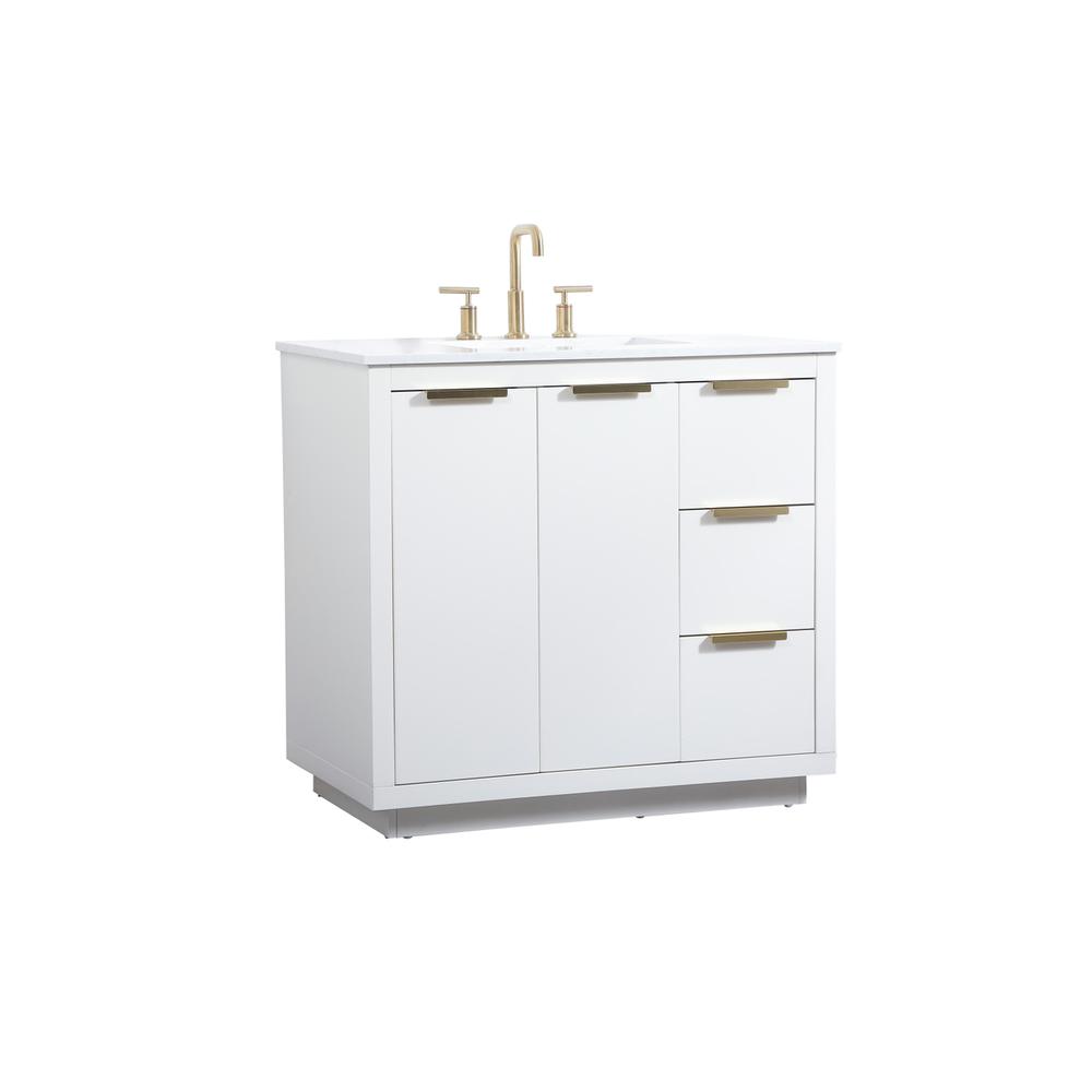 36 inch Single bathroom vanity in white. Picture 7