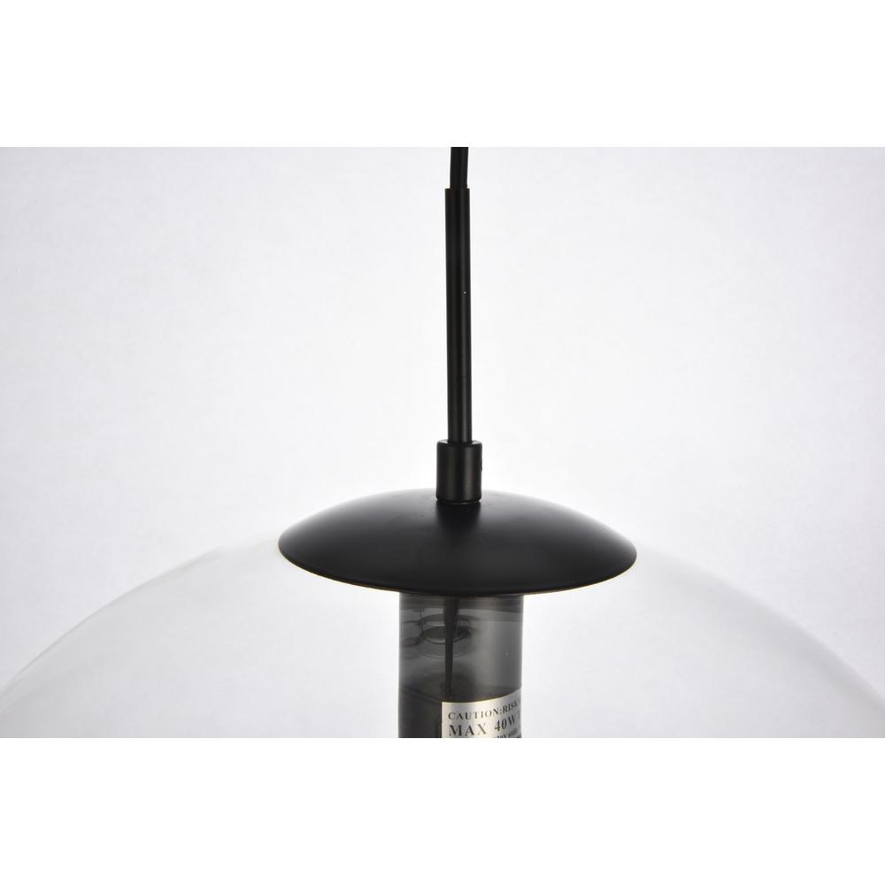 Placido Collection Pendant D15.7 H16.5 Lt:1 Black and Clear Finish. Picture 5