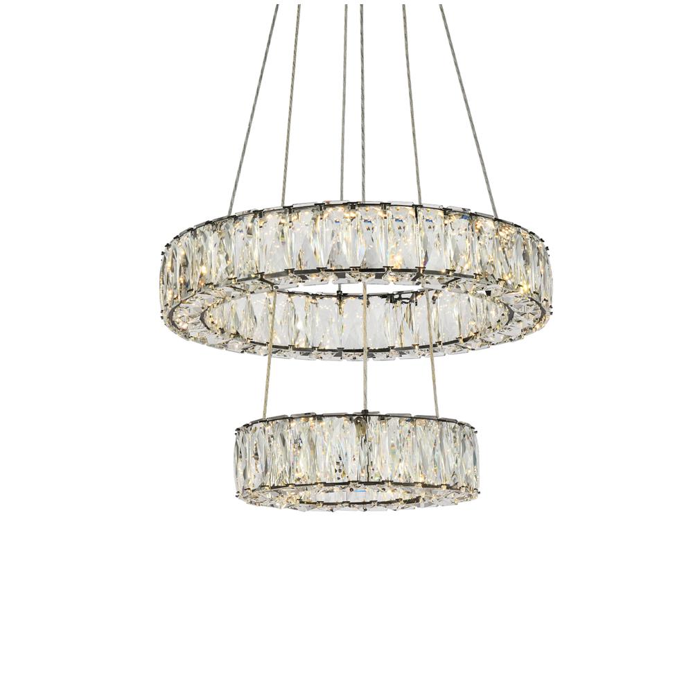 Monroe 18 inch LED two ring pendant in black. Picture 2