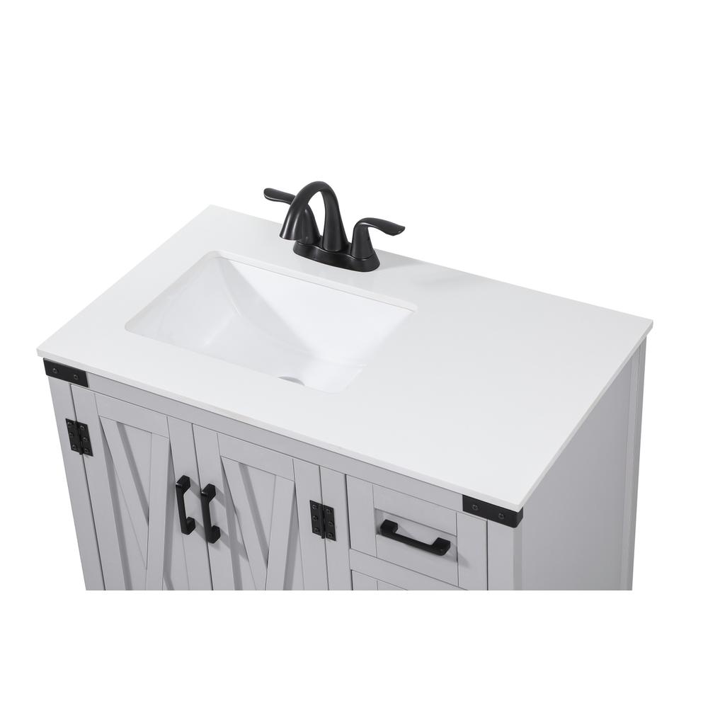 32 inch Single bathroom vanity in grey. Picture 10
