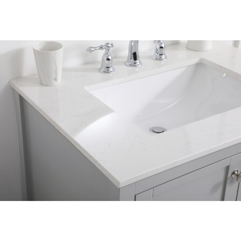 30 inch Single Bathroom Vanity in Gray. Picture 5