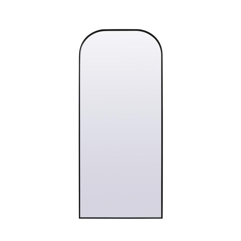 Metal Frame Arch Full Length Mirror 32x76 Inch in Black. Picture 1