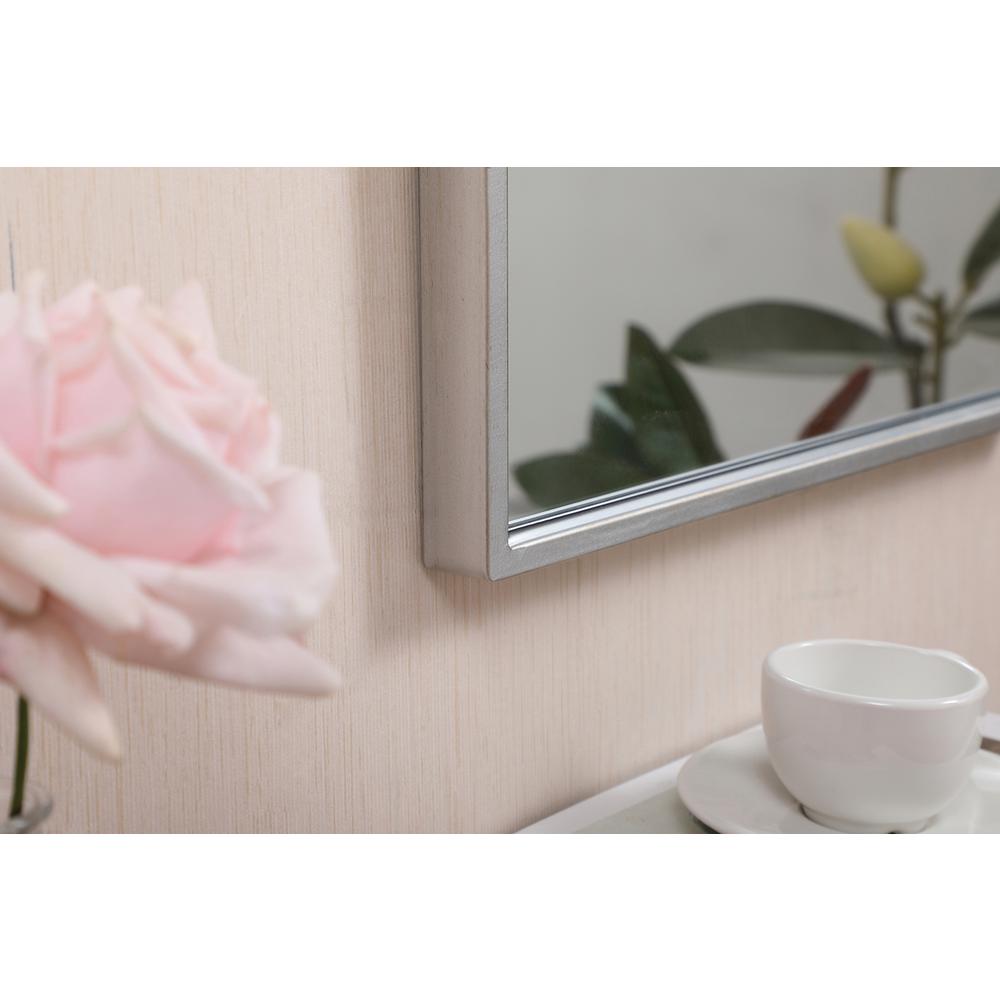 Metal frame rectangle mirror 14x28 inch in silver. Picture 4