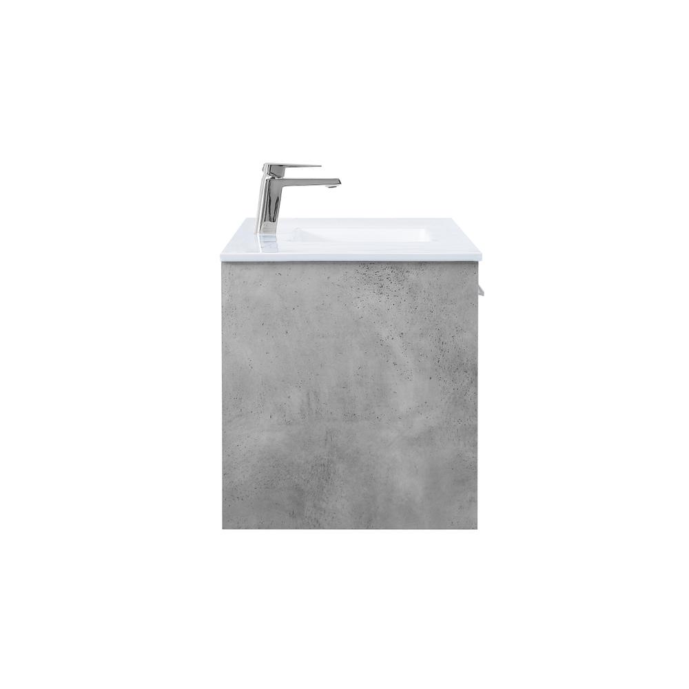 48 inch  Single Bathroom Floating Vanity in Concrete Grey. Picture 11