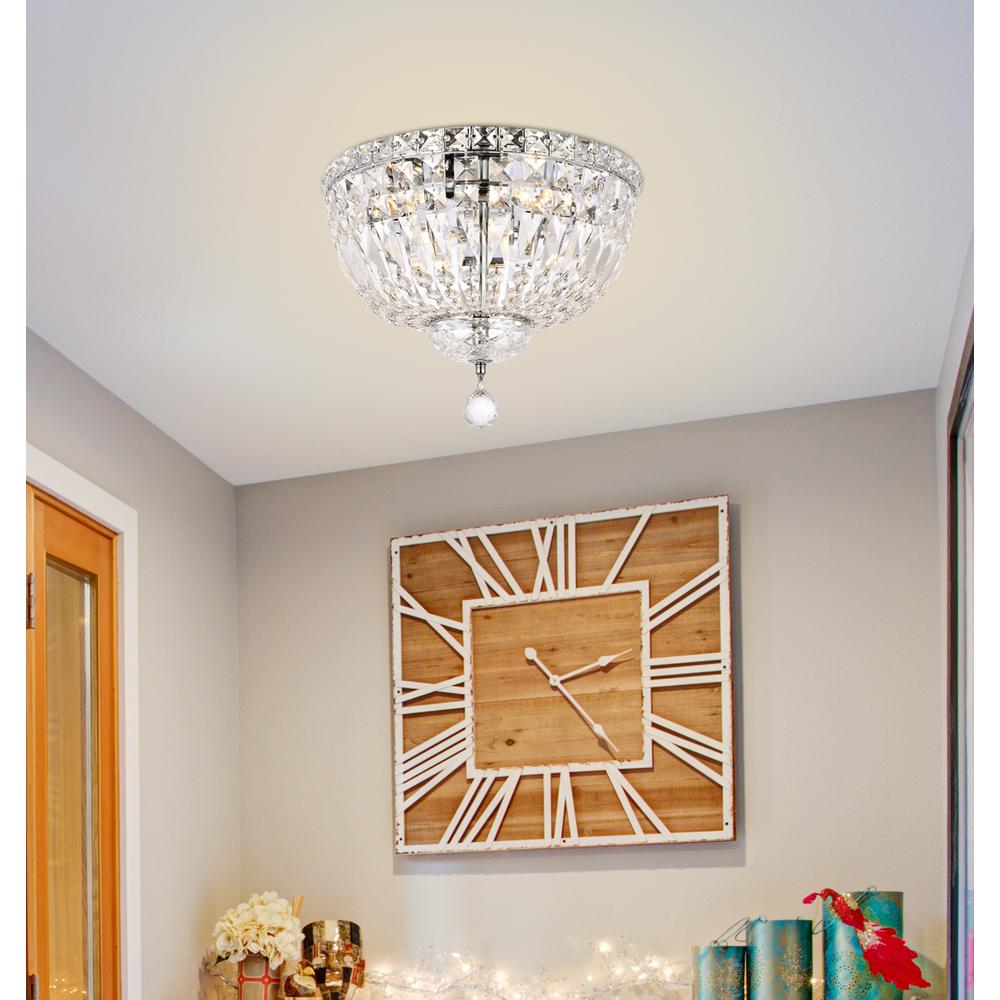 Tranquil 4 light Chrome Flush Mount Clear Royal Cut Crystal. Picture 8
