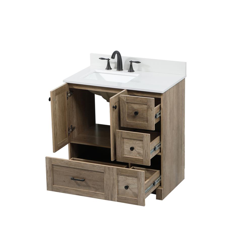 32 inch Single bathroom vanity in natural oak with backsplash. Picture 9