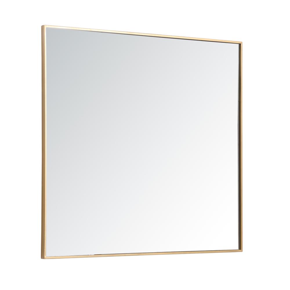 Metal frame rectangle mirror 36 inch in Brass. Picture 7