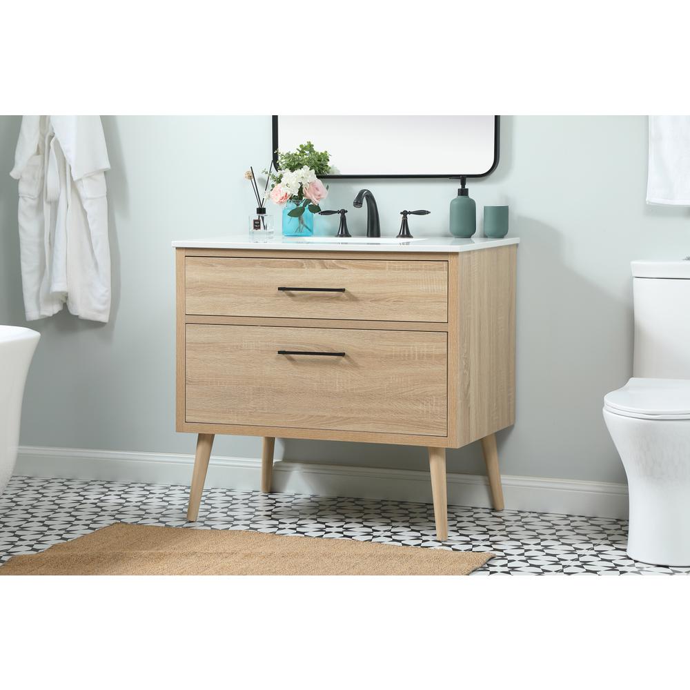 36 inch Single bathroom vanity in mango wood. Picture 2