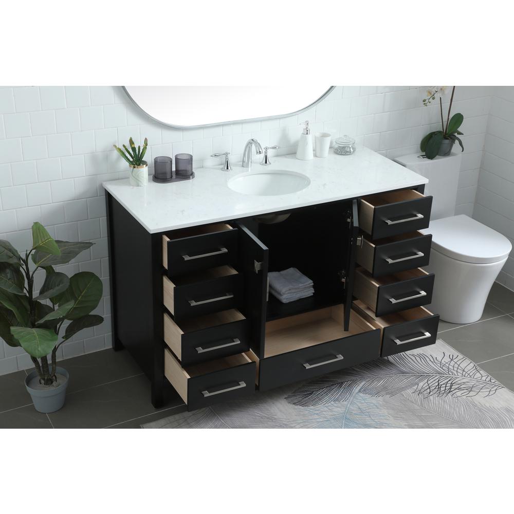 54 Inch SIngle Bathroom Vanity In Black. Picture 3