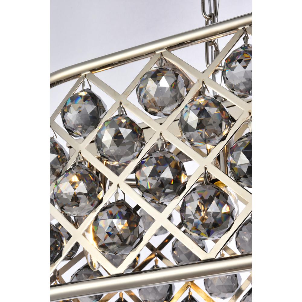 Madison 6 light polished Nickel Chandelier Silver Shade (Grey) Royal Cut Crystal. Picture 5