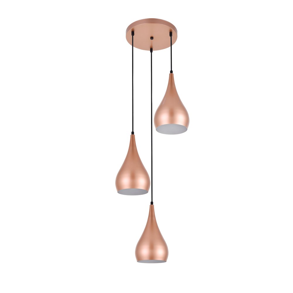 Nora 3 Light Honey Gold Pendant. Picture 7