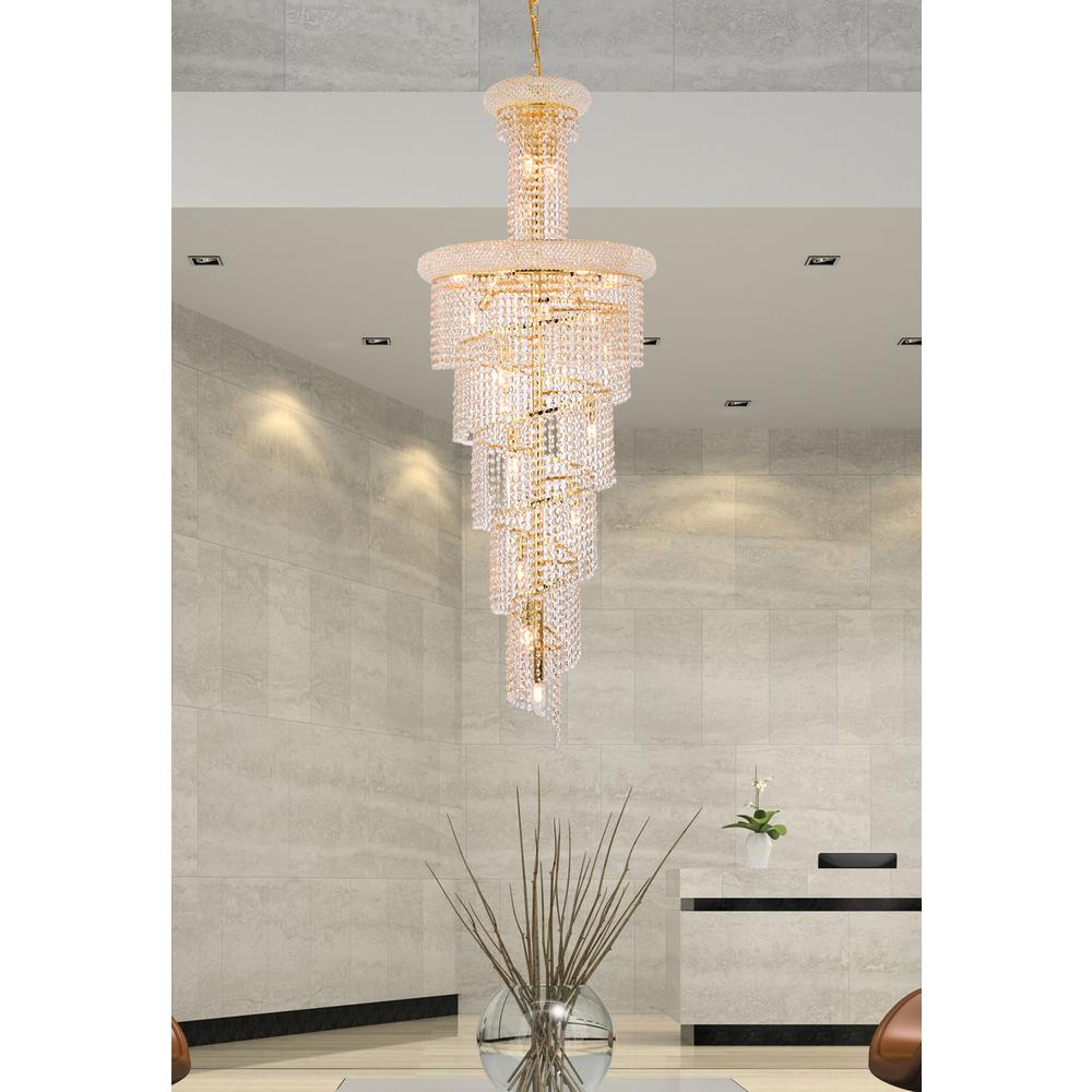 Spiral 22 light Gold Chandelier Clear Royal Cut Crystal. Picture 8
