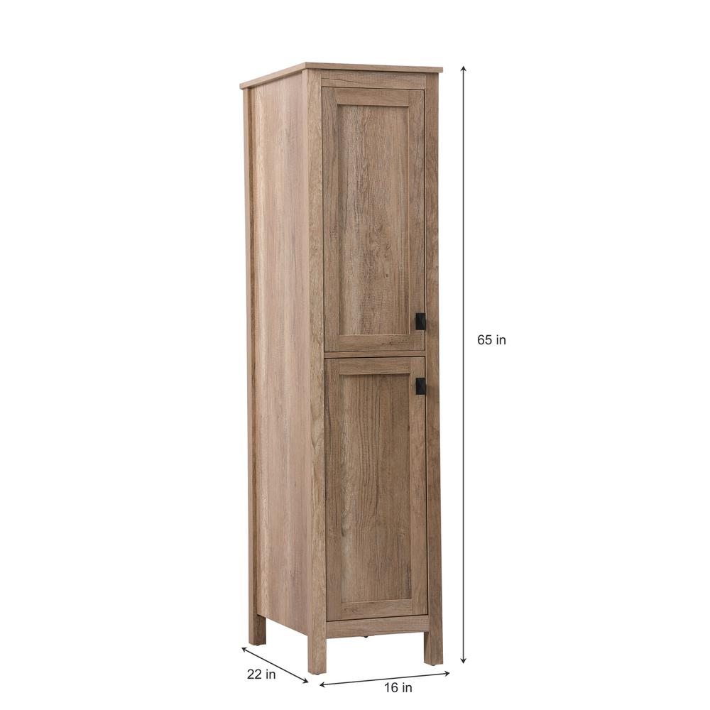 16 Inch Wide Bathroom Linen Storage Freestanding Cabinet In Natural Oak. Picture 7