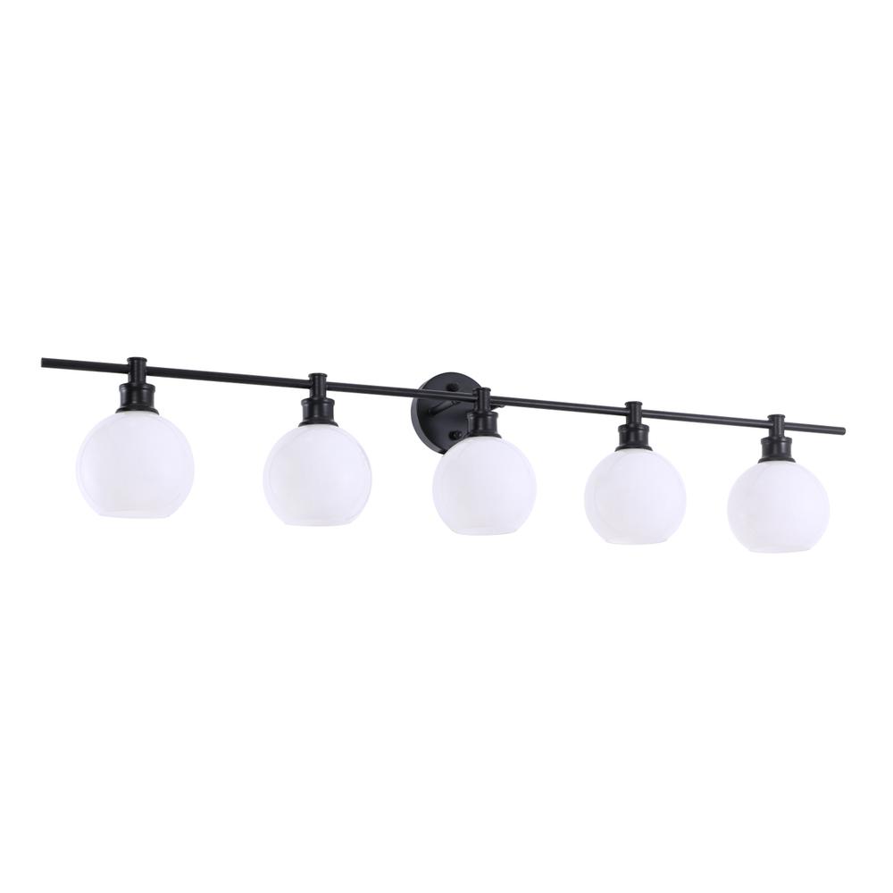 Collier 5 light Black and Frosted white glass Wall sconce. Picture 11