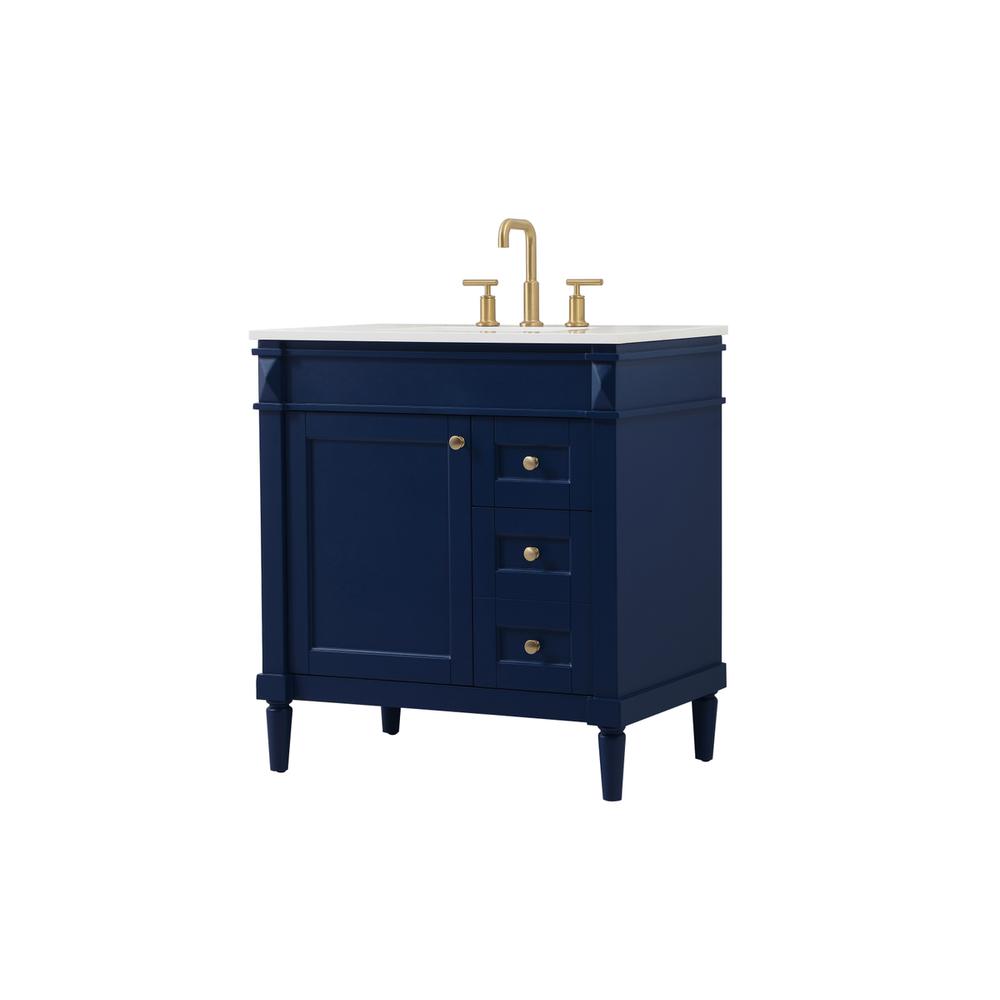 32 inch Single bathroom vanity in blue. Picture 7
