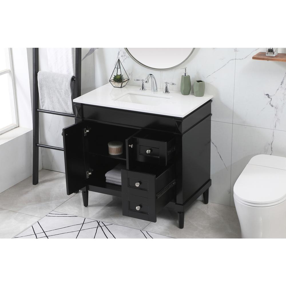 36 inch Single bathroom vanity in black. Picture 3