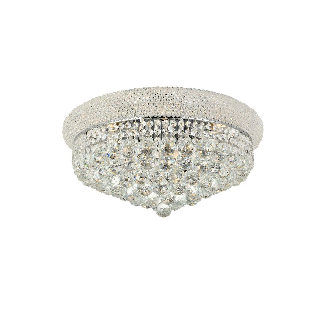 Primo 10 light Chrome Flush Mount Clear Royal Cut Crystal. Picture 1