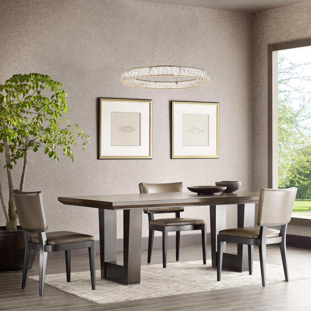 Monroe Integrated LED chip light gold Chandelier Clear Royal Cut Crystal. Picture 8