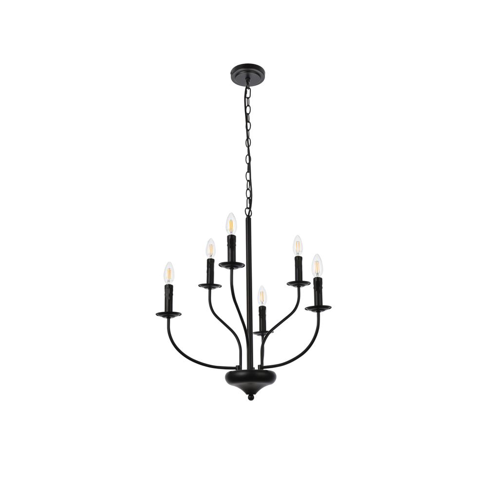 Westley 6 lights pendant in black. Picture 6