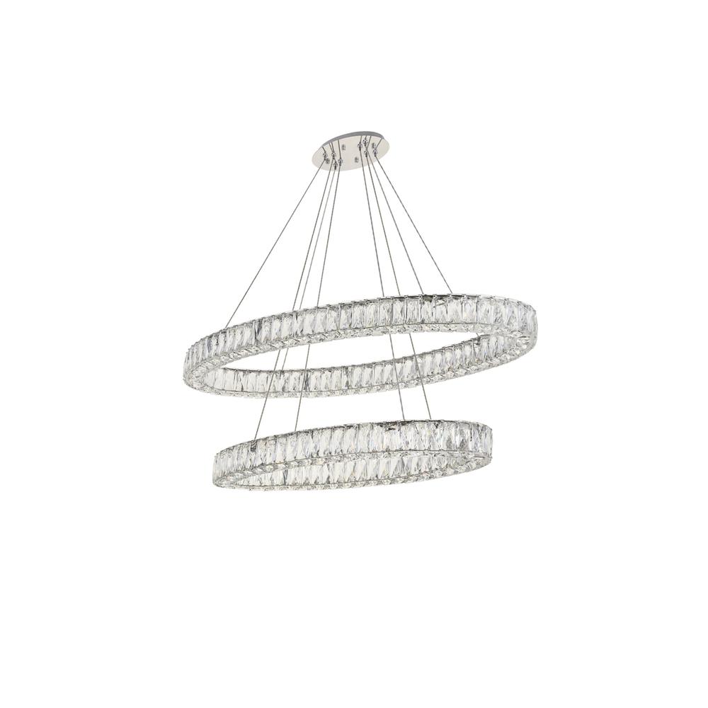 Monroe Integrated LED light Chrome Chandelier Clear Royal Cut Crystal. Picture 6