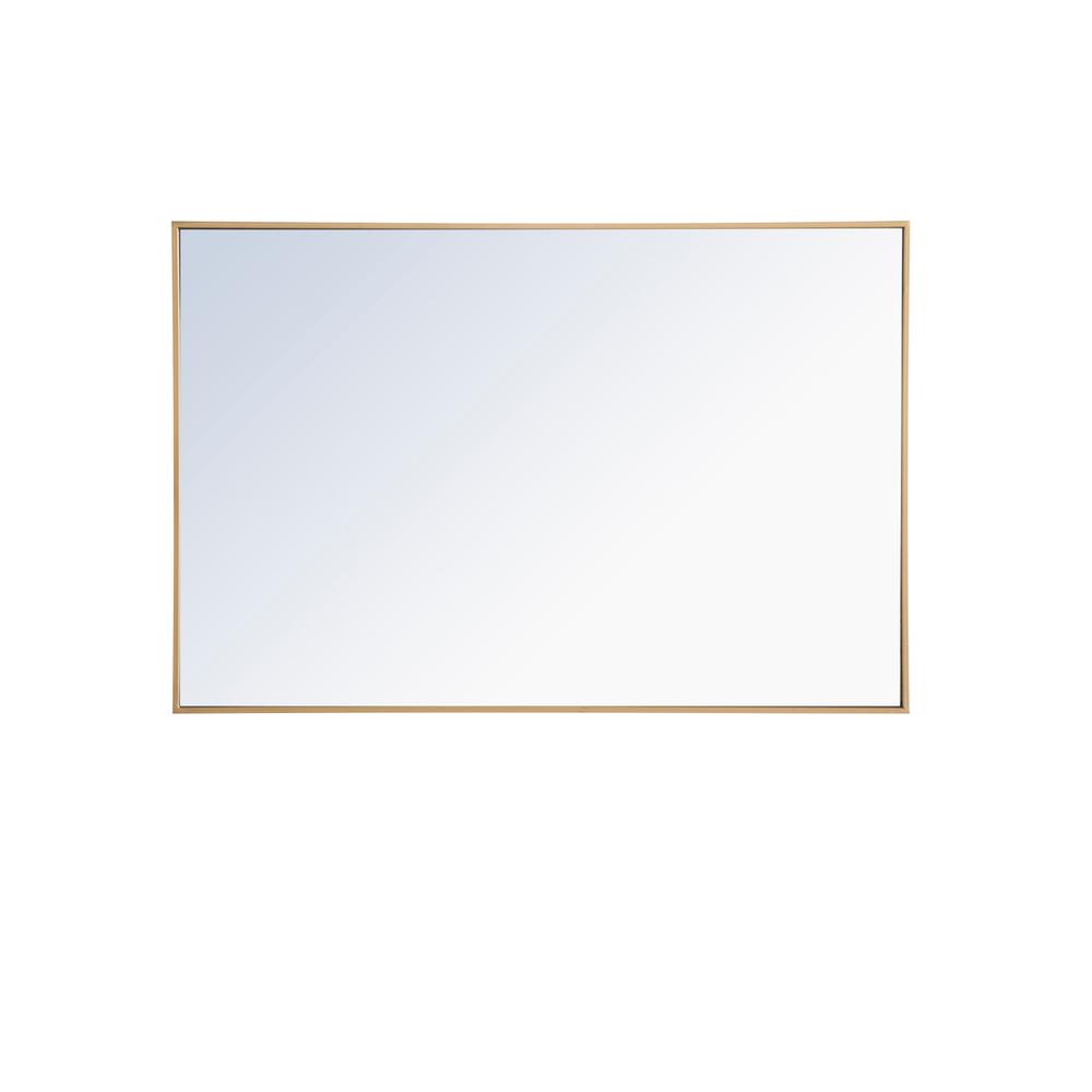 Metal frame Rectangle Mirror 28 inch Brass. Picture 5