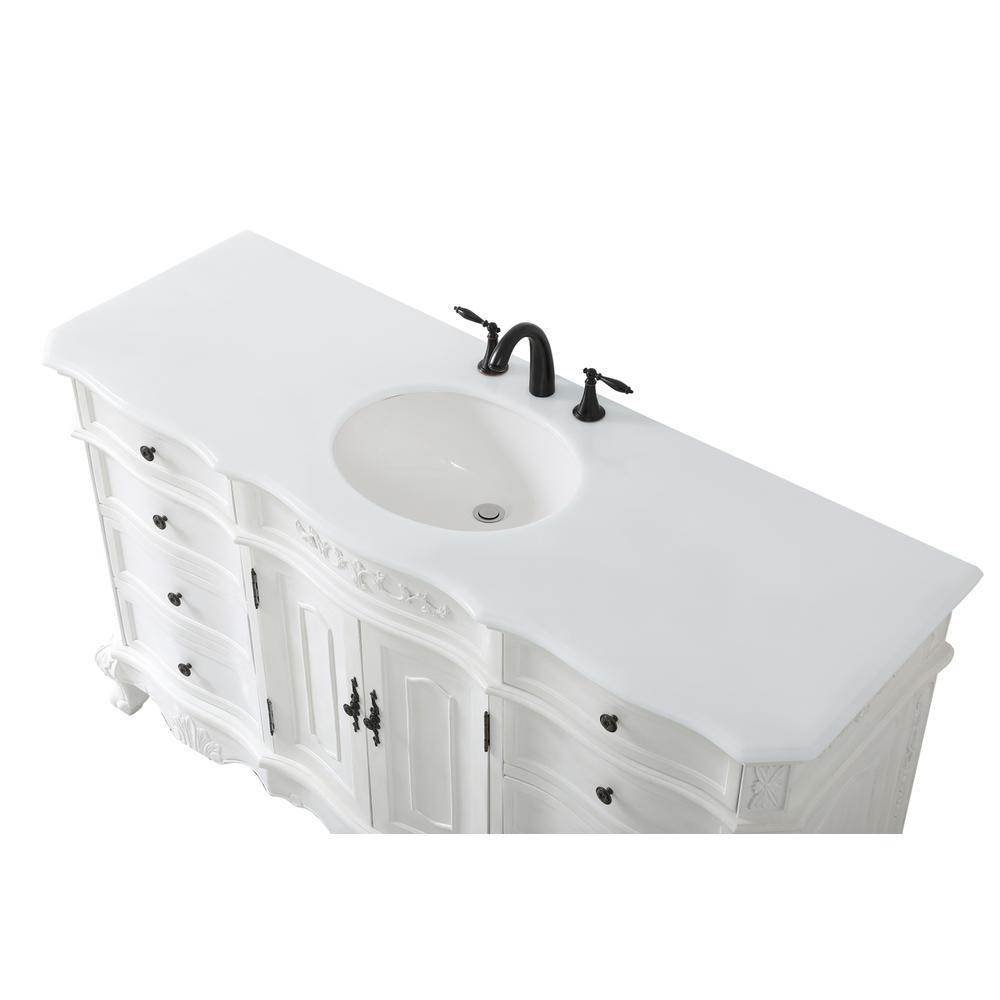 60 inch Single Bathroom vanity in antique white. Picture 10