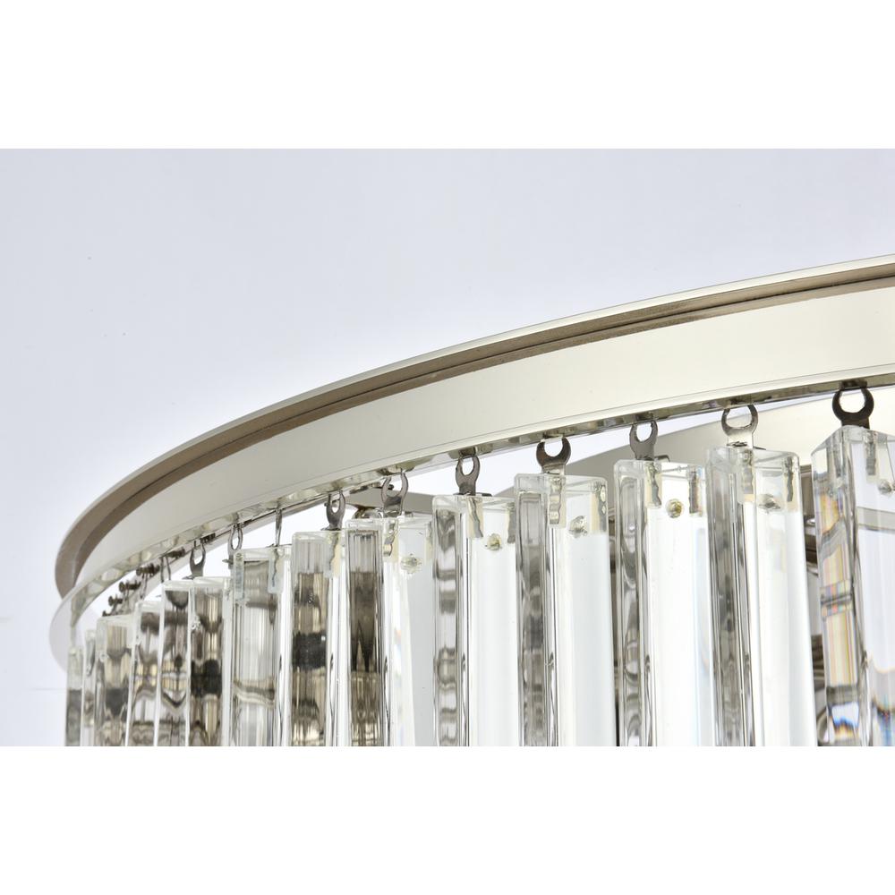 Sydney 10 light polished nickel Flush Mount Clear Royal Cut Crystal. Picture 4