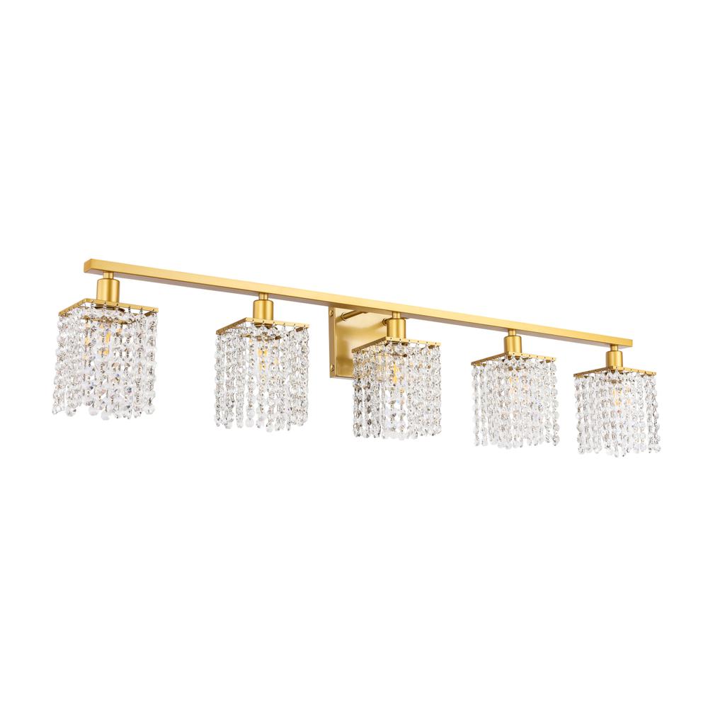 Phineas 5 light Brass and Clear Crystals wall sconce. Picture 7