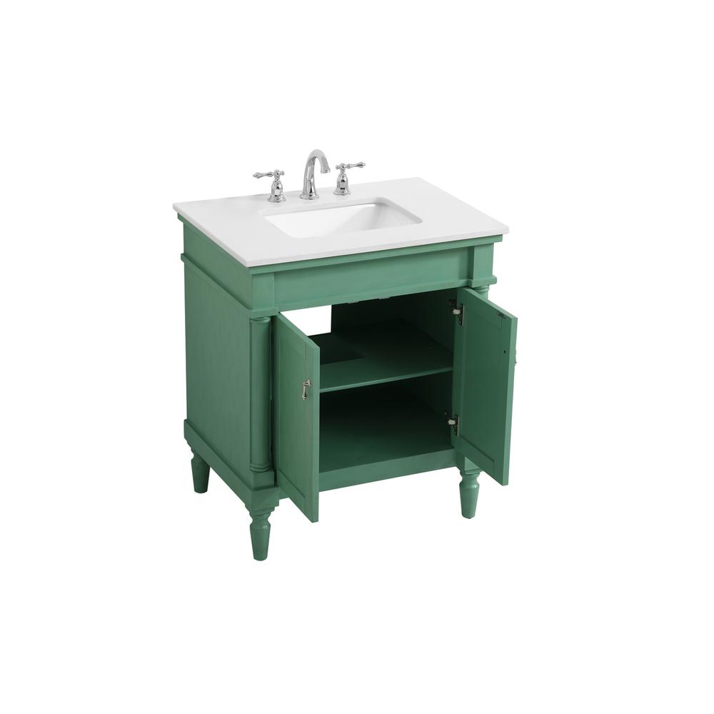30 inch Single Bathroom vanity in Vintage Mint. Picture 8