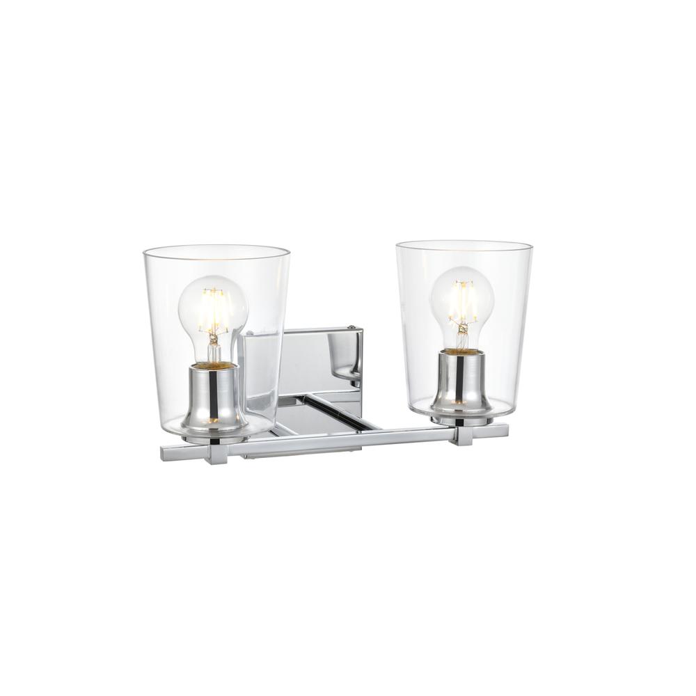 Kacey 2 light Chrome and Clear Bath Sconce. Picture 3