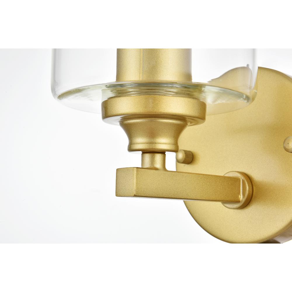 Mayson 1 light Brass and Clear Bath Sconce. Picture 5