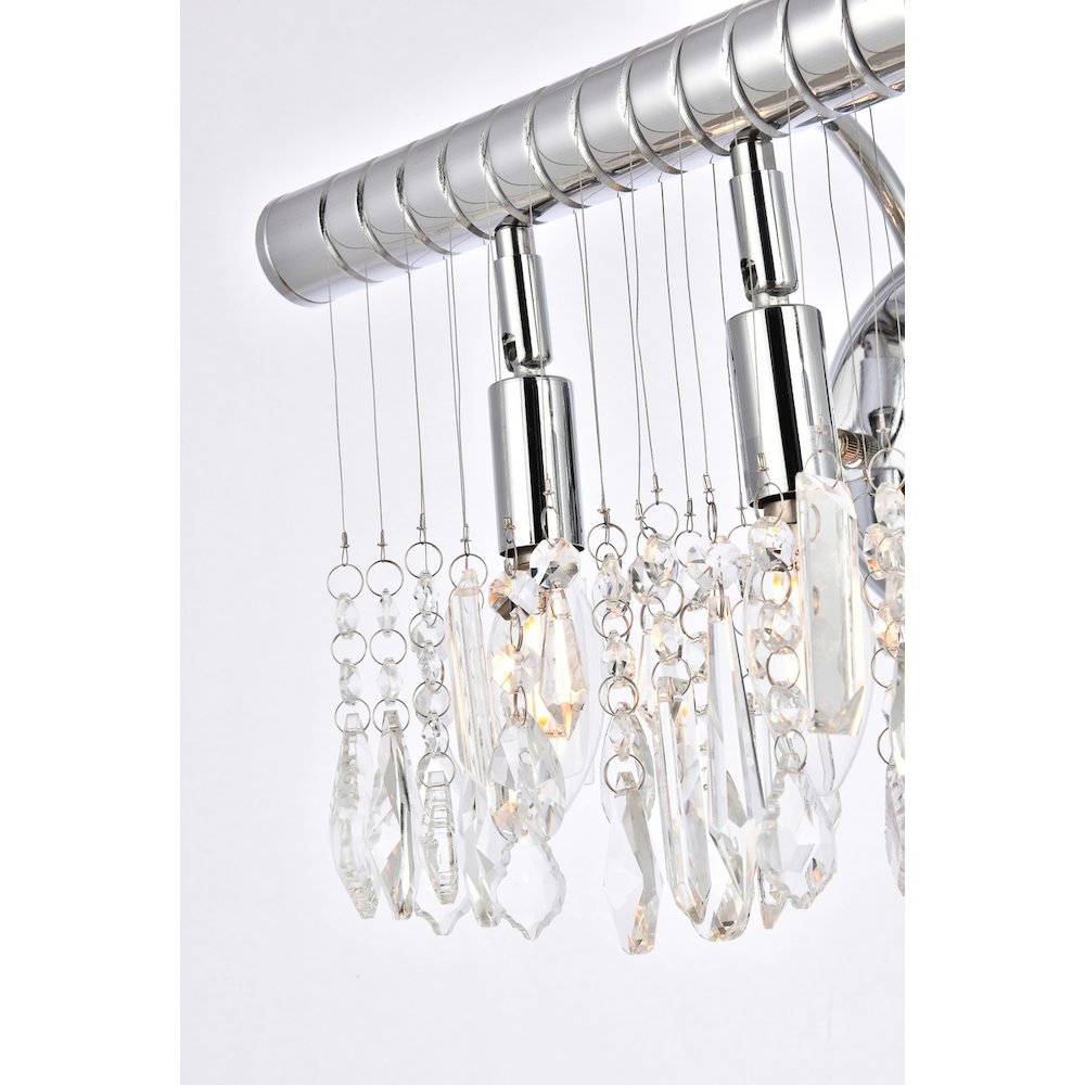 Chorus Line 3 Light Chrome Wall Sconce Clear Royal Cut Crystal. Picture 4