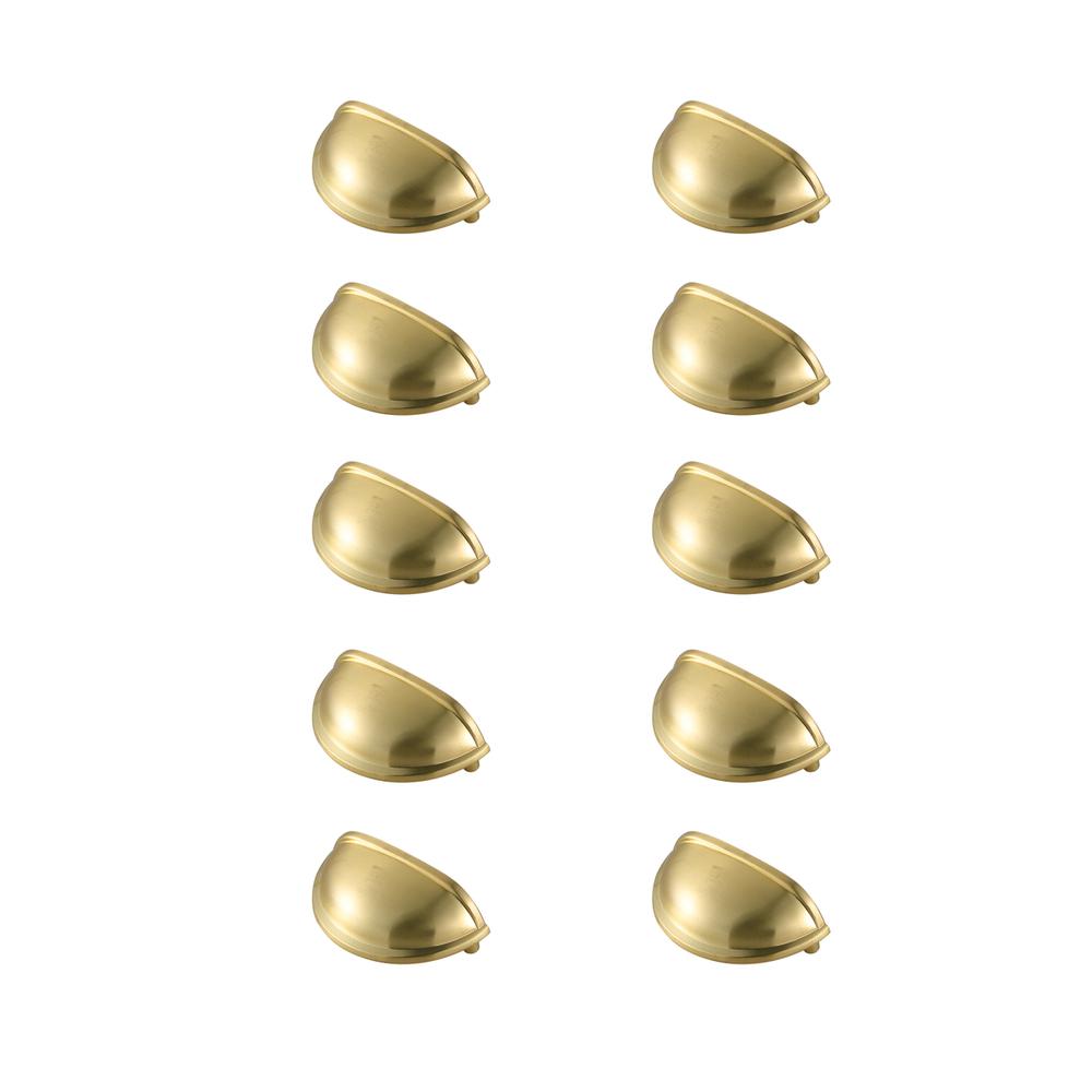 Atticus 3" Center to Center Brushed Gold Cup Bar Pull Multipack (set of 10). Picture 1