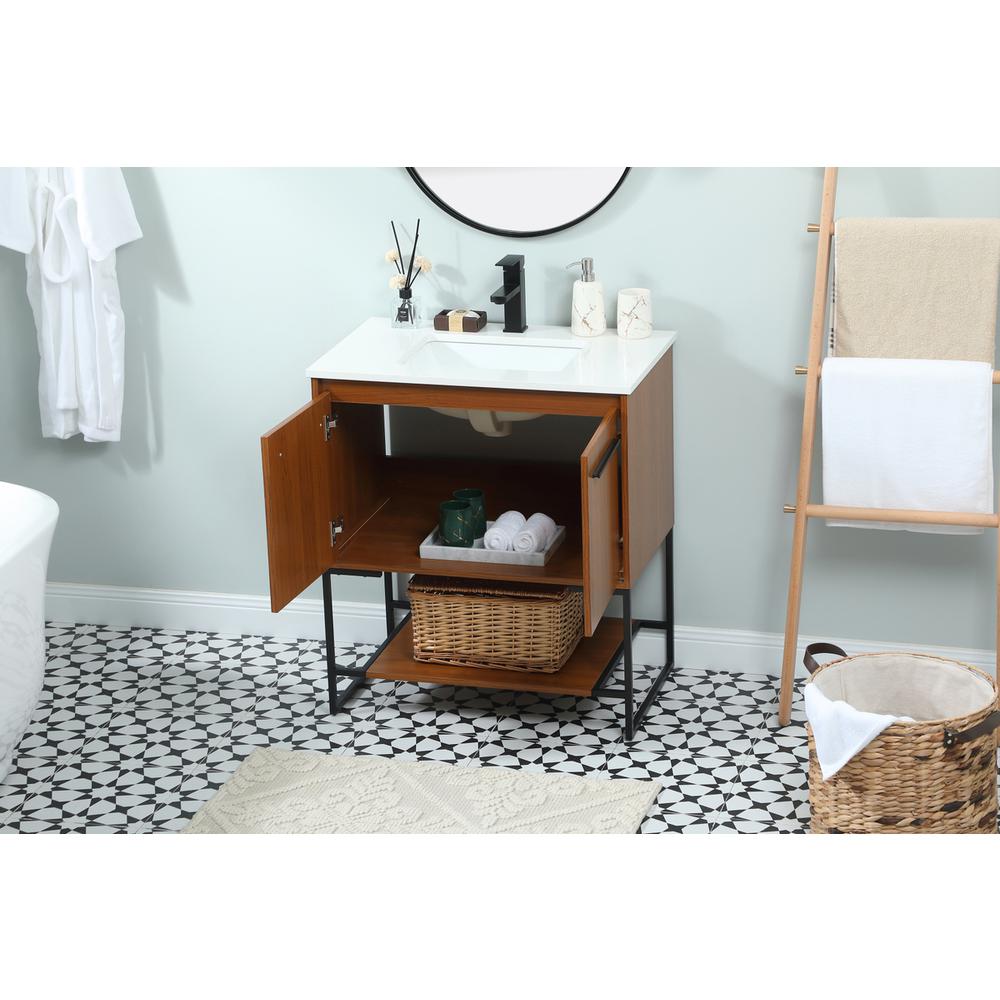 30 inch Single bathroom vanity in teak. Picture 3